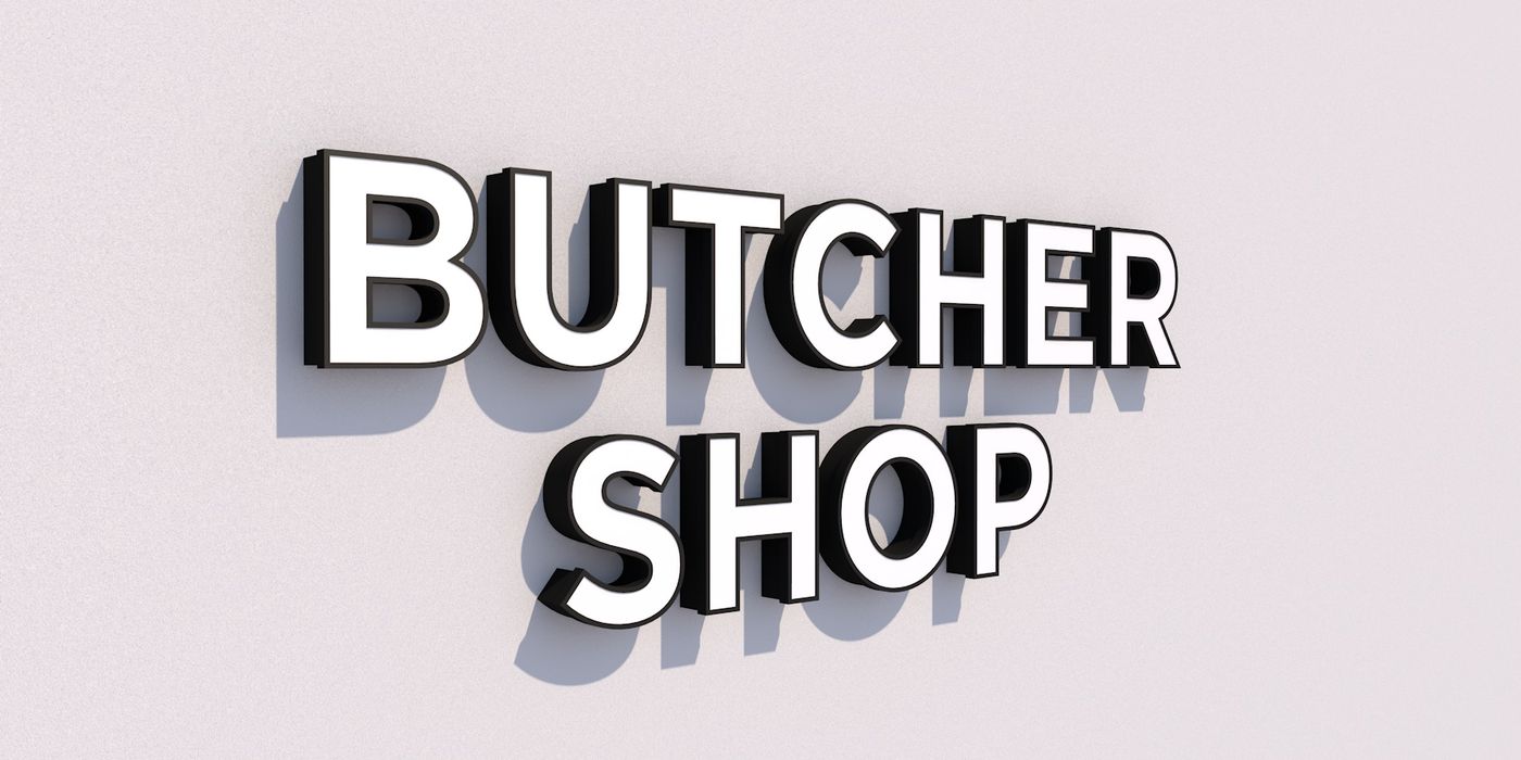 Channel letters de “BUTCHER SHOP” de día